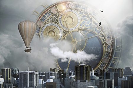 steampunk-3006650　スチーム パンク 市 クロック 時計市 ファンタジー サイエンス フィクション サイファイ