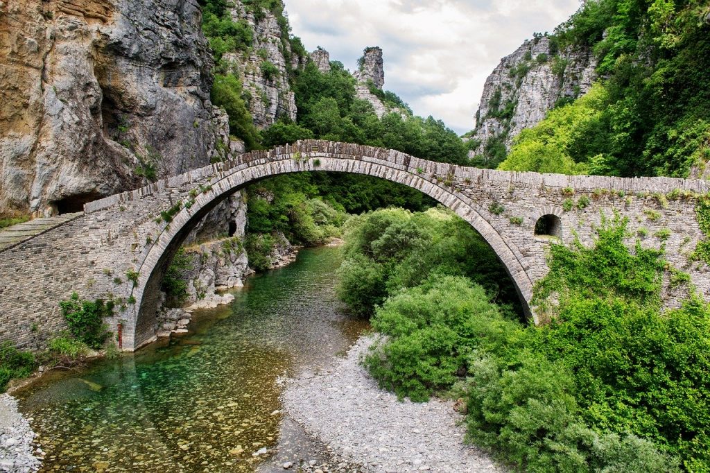 beautiful-landscape-1812715　ギリシャ ヨアニナ 石 自然 風景 水 橋の下の水 静的 山 虹